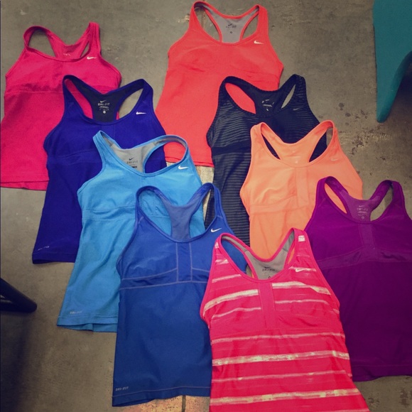 Nike Tops - Nike built in bra tanks (9 pieces)